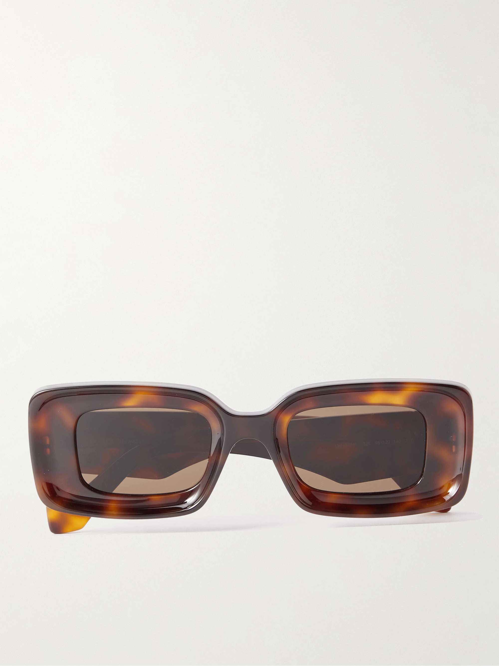LOEWE Anagram Rectangular-Frame Tortoiseshell Acetate Sunglasses