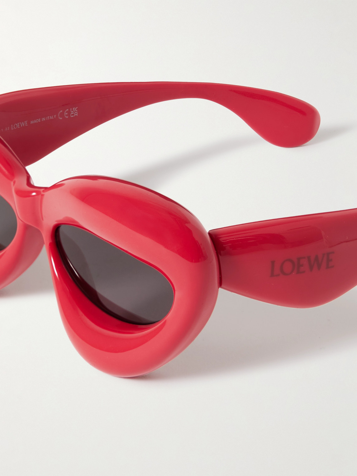Shop Loewe Round-frame Acetate Sunglasses In Red