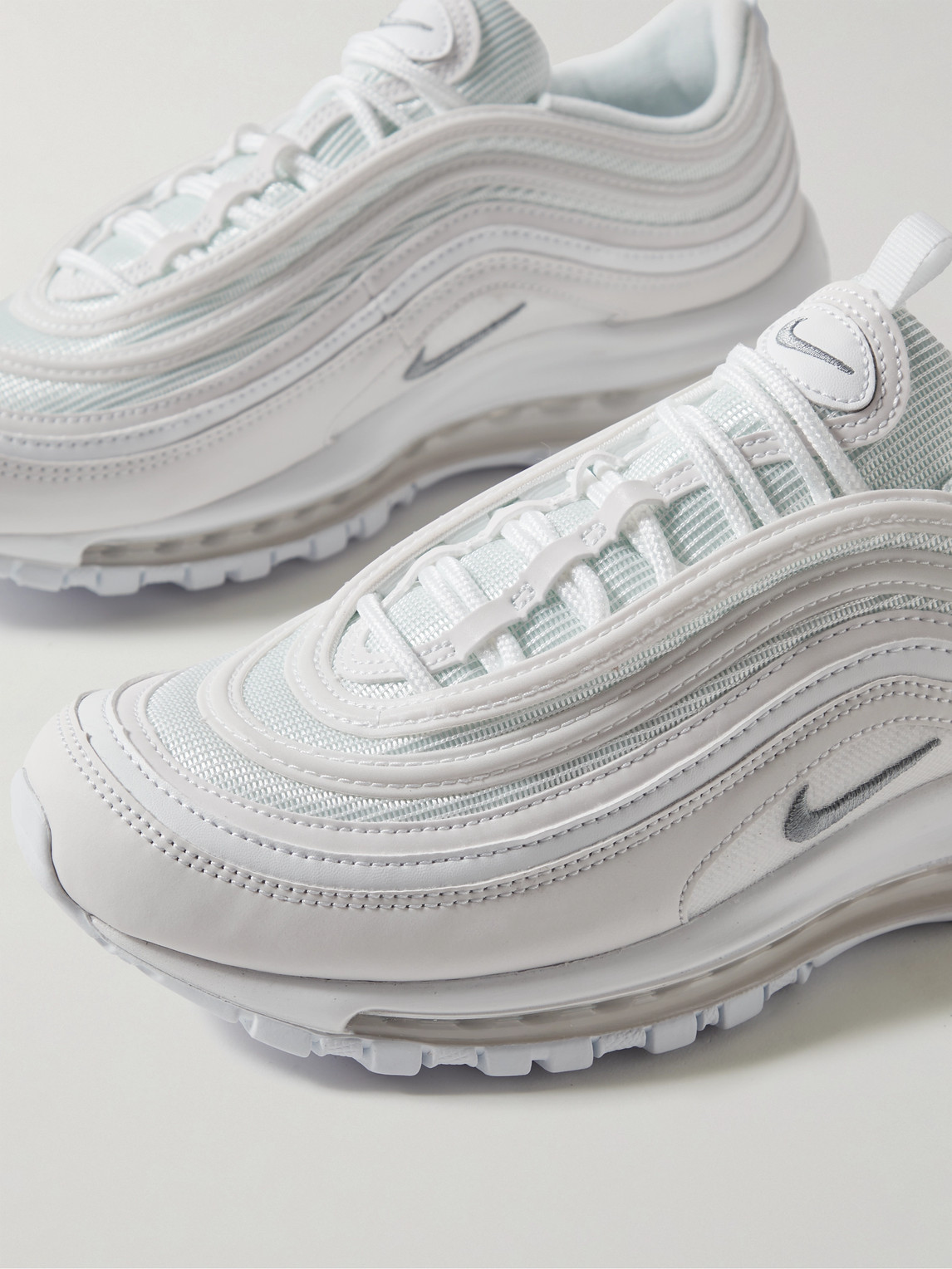 Shop Nike Air Max 97 Mesh And Leather Sneakers In White