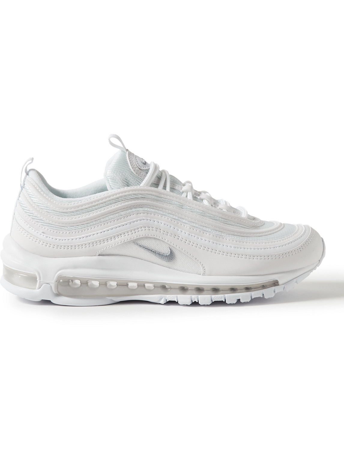 Shop Nike Air Max 97 Mesh And Leather Sneakers In White