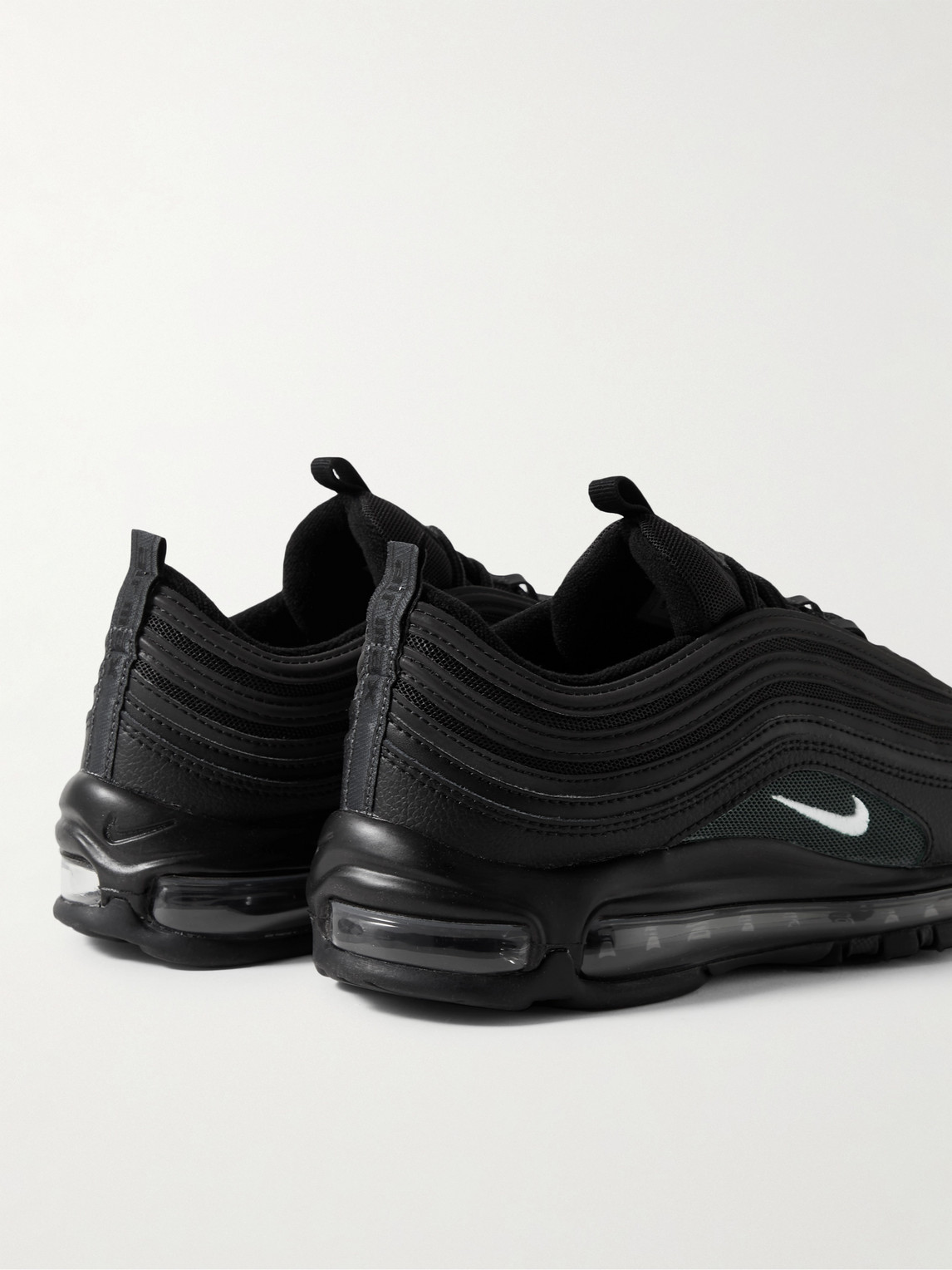 Shop Nike Air Max 97 Mesh And Leather Sneakers In Black