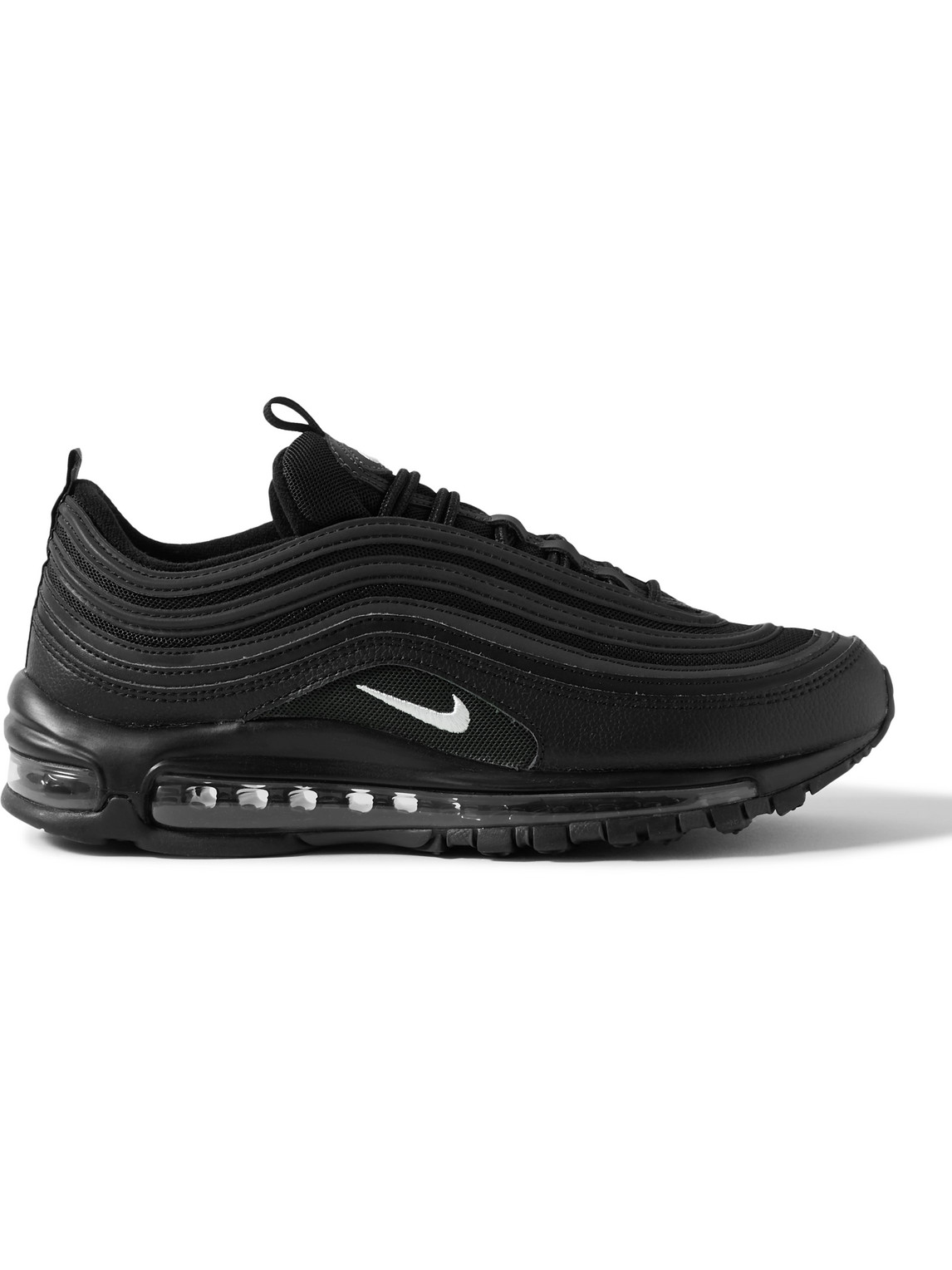 Shop Nike Air Max 97 Mesh And Leather Sneakers In Black