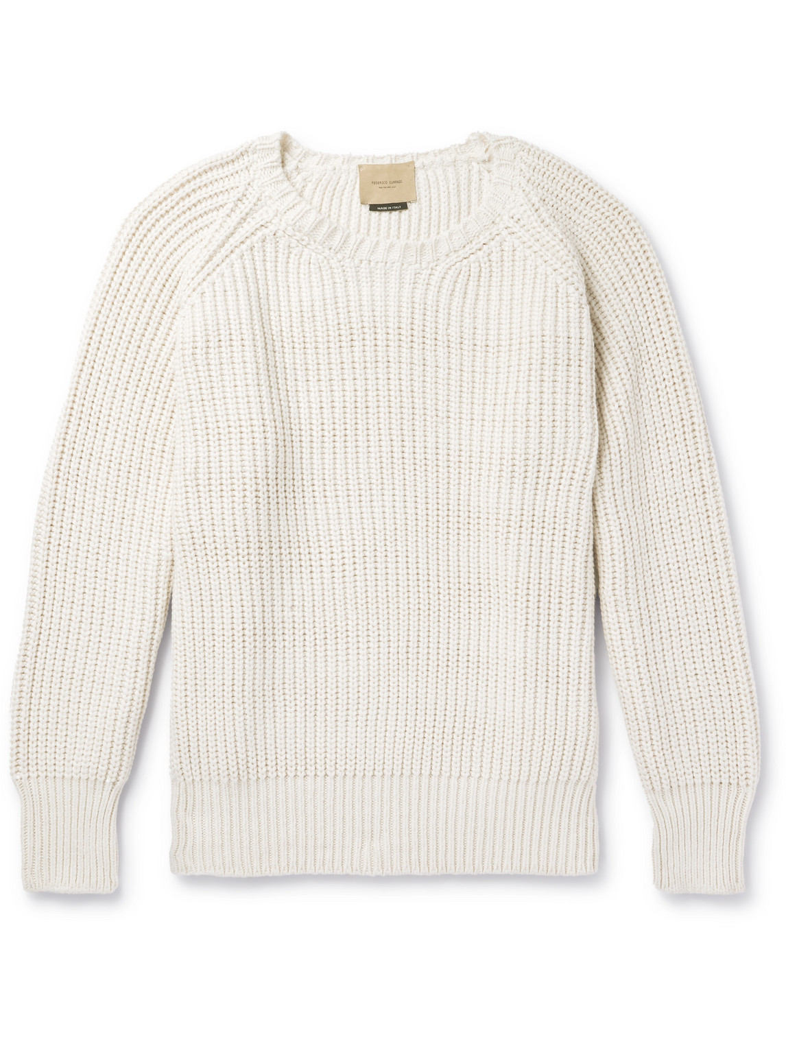 Ribbed Cotton-Blend Sweater