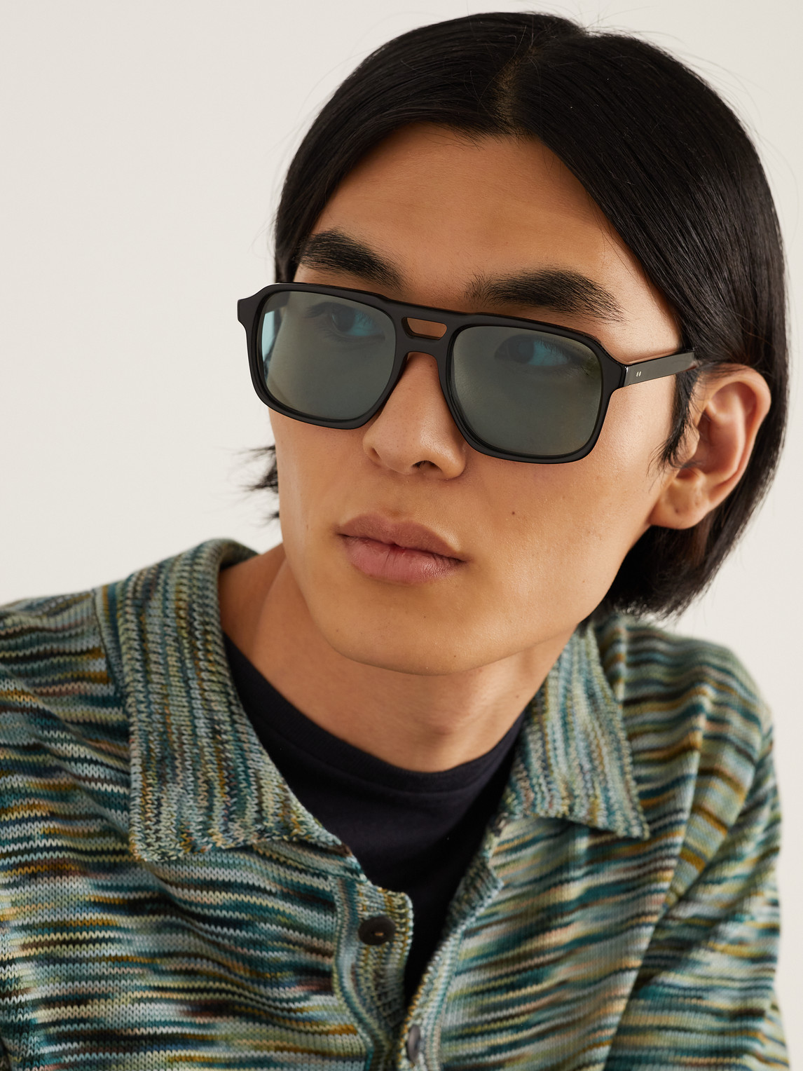 Shop Cutler And Gross 1394 Aviator-style Acetate Sunglasses In Black