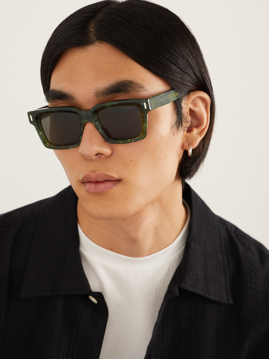 Shop Cutler And Gross 1386 Square-frame Acetate Sunglasses In Green