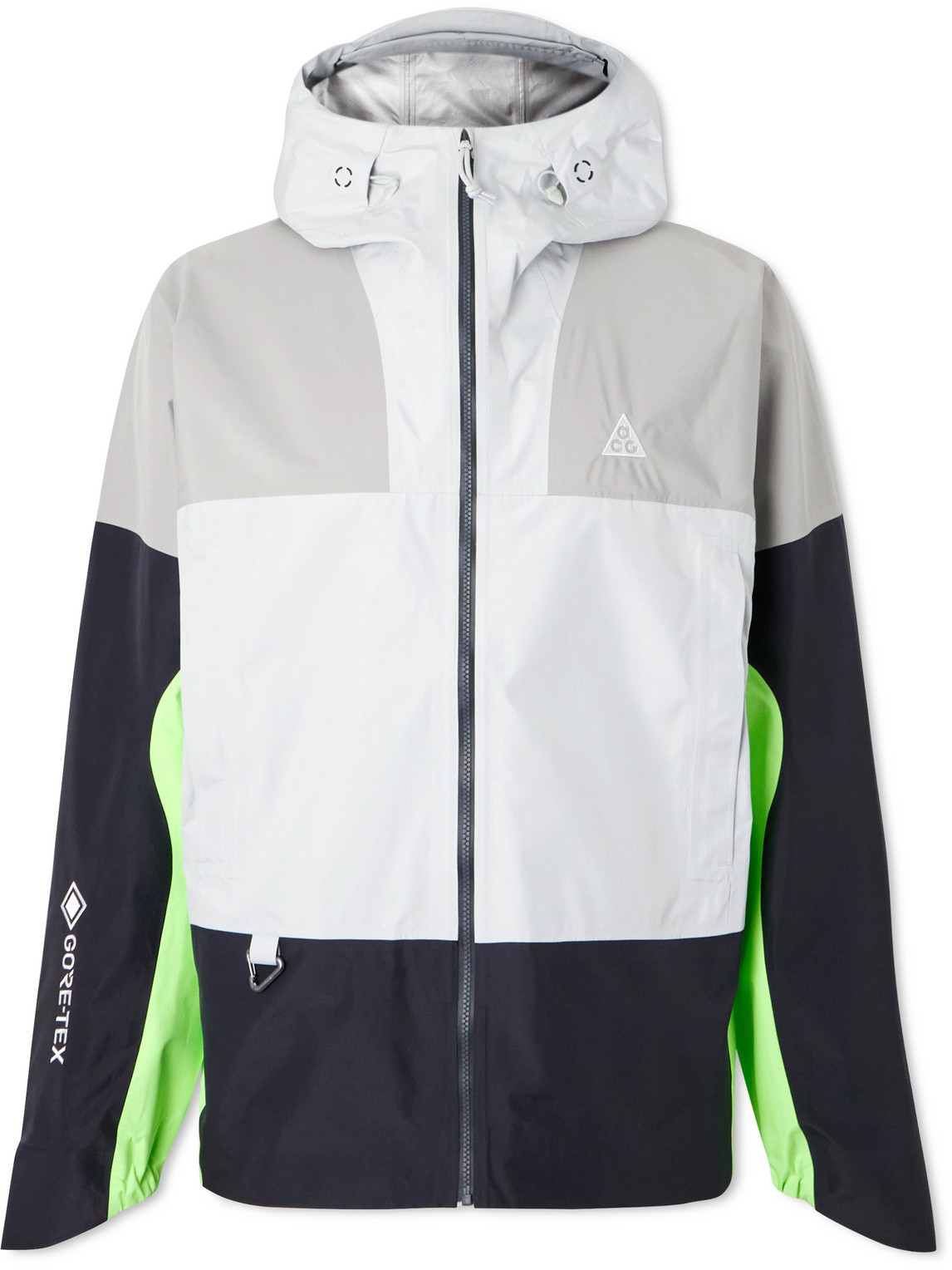 Nike Storm-fit Adv Colour-block Recycled-shell Hooded Jacket In Gray