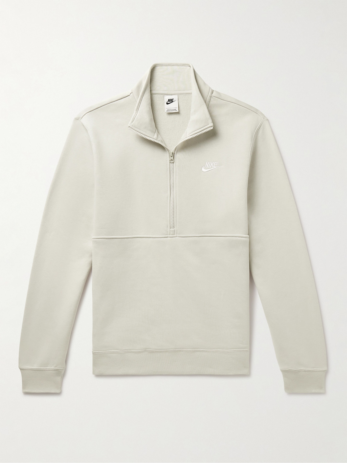 Nike Sportswear Cotton-blend Jersey Half-zip Sweatshirt In Neutrals