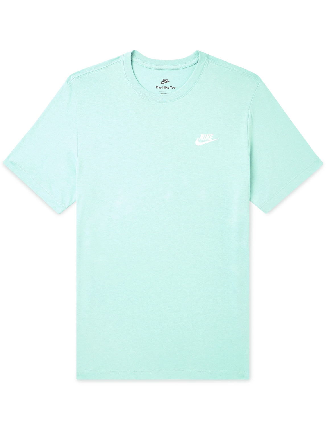 Nike Sportswear Club Logo-embroidered Cotton-jersey T-shirt In Blue