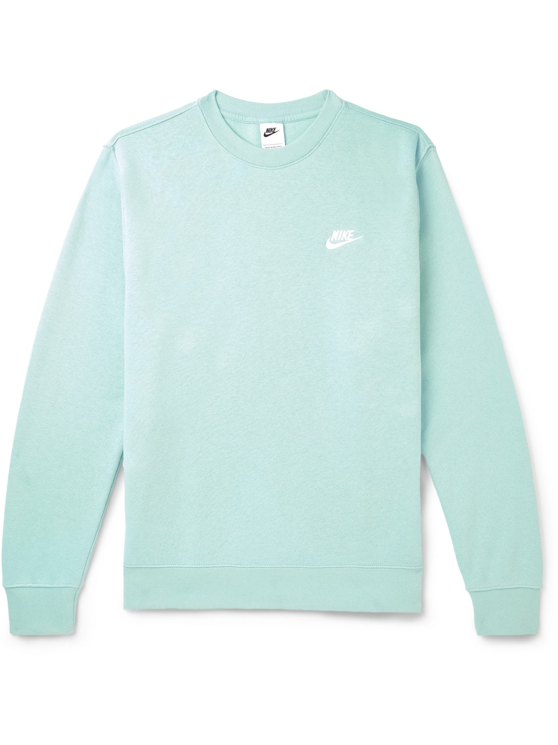 Nike Sportswear Club Fleece Crewneck Sweatshirt In Jade Ice/white