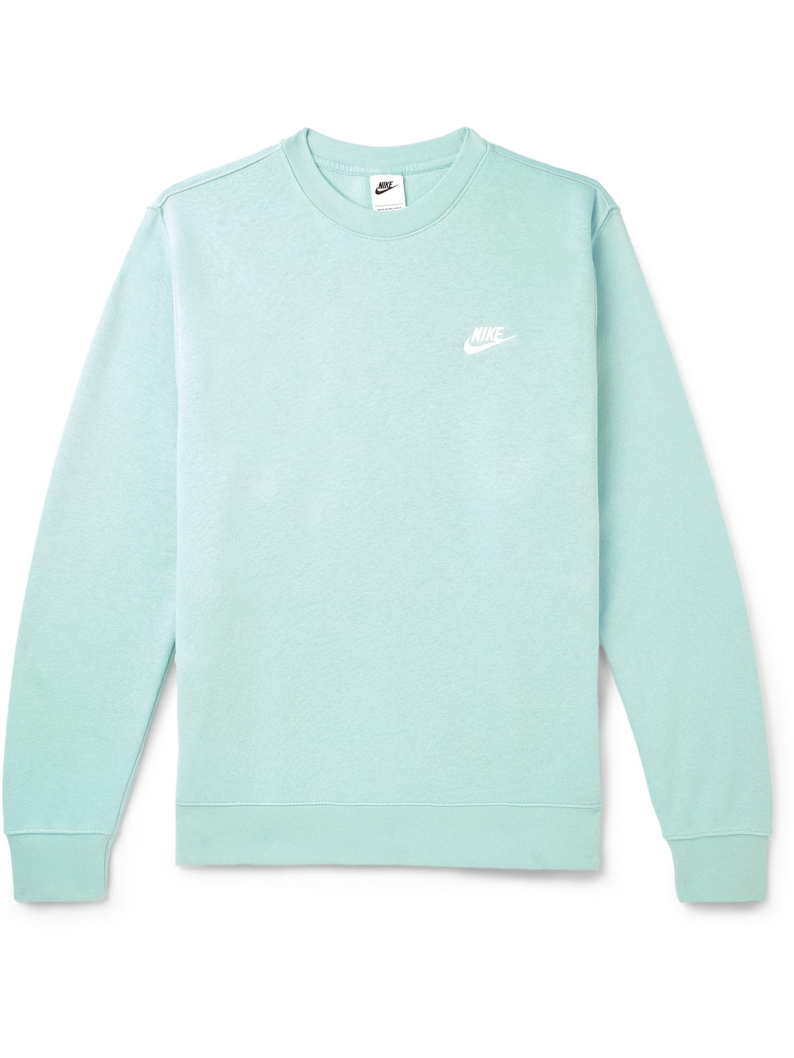 NIKE SPORTSWEAR CLUB LOGO-EMBROIDERED COTTON-BLEND JERSEY SWEATSHIRT