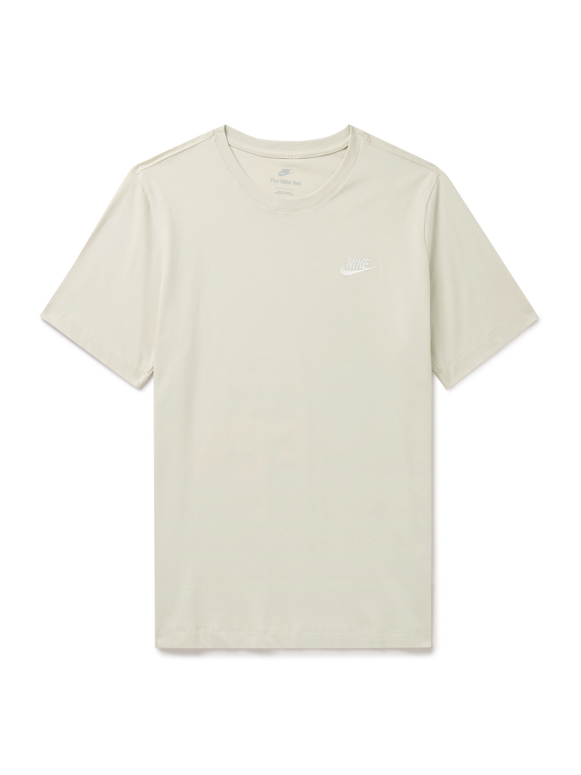 Nike Sportswear Club Logo-embroidered Cotton-jersey T-shirt In Neutrals