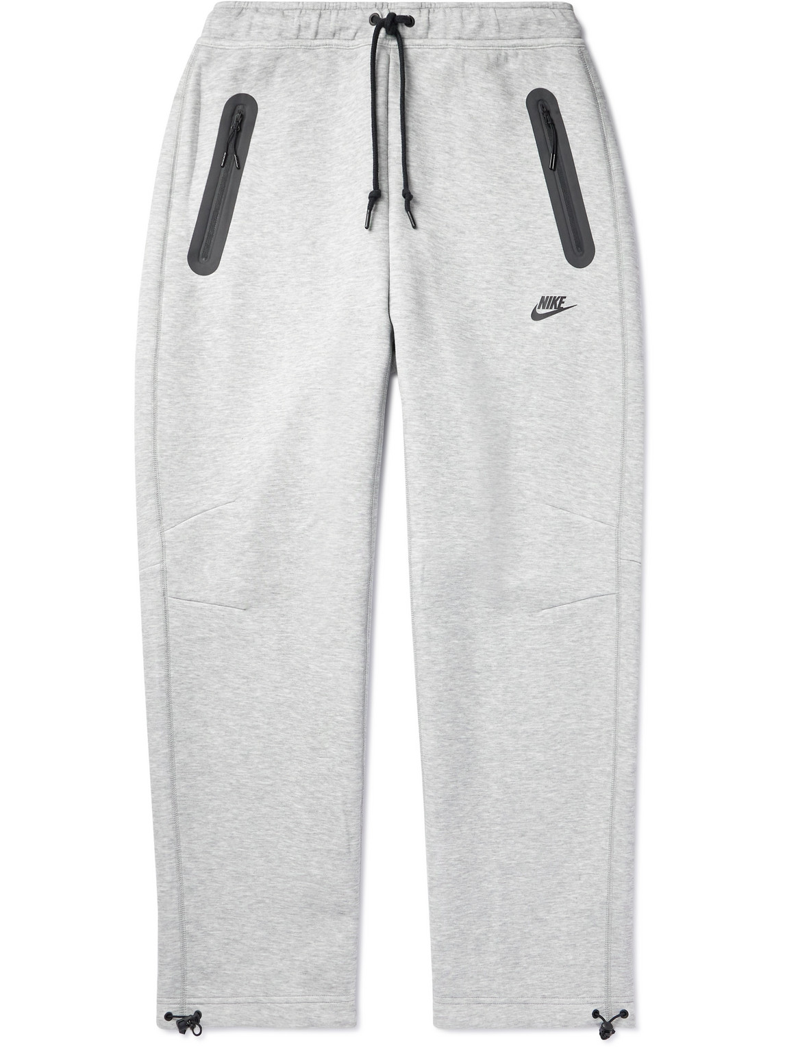 Nike Sportswear Club Straight-leg Logo-print Cotton-blend Jersey Sweatpants In Gray