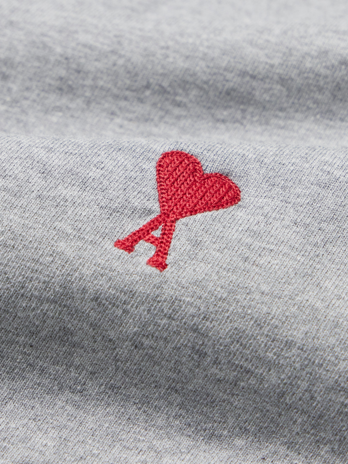 Ami Alexandre Mattiussi Logo Heavy Cotton T-shirt In Gray