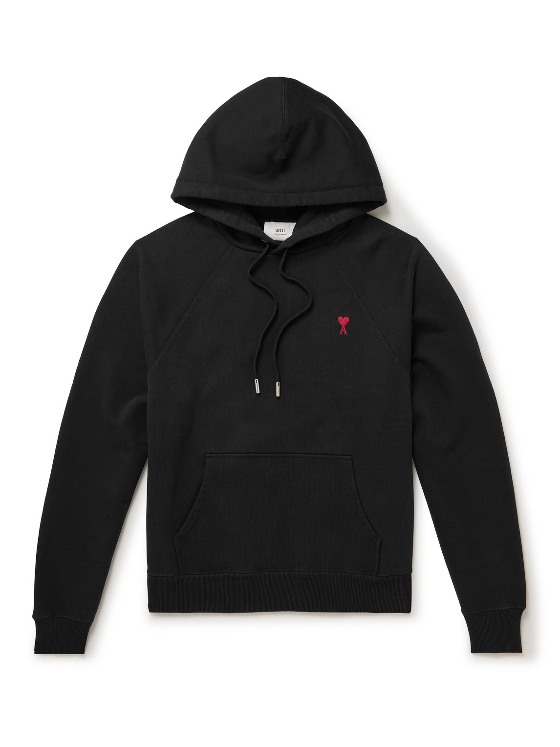 Ami Alexandre Mattiussi Hoodie Sweatshirt With Red Ami De Coeur Patch In Black