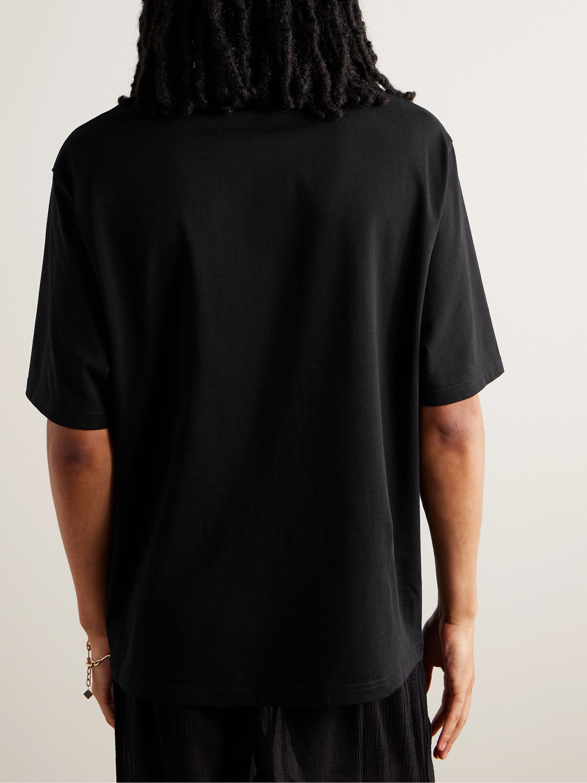Ami Alexandre Mattiussi Logo-embroidered Organic Cotton-jersey T-shirt In Black