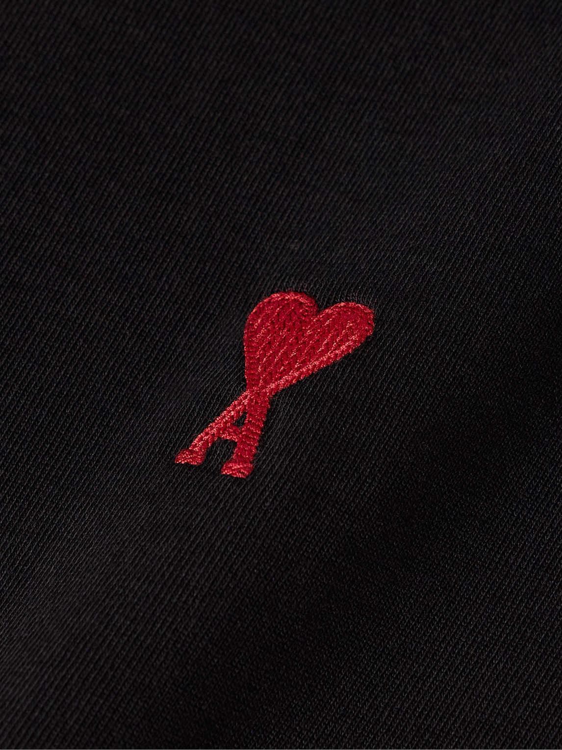 Ami Alexandre Mattiussi Logo-embroidered Organic Cotton-jersey T-shirt In Black