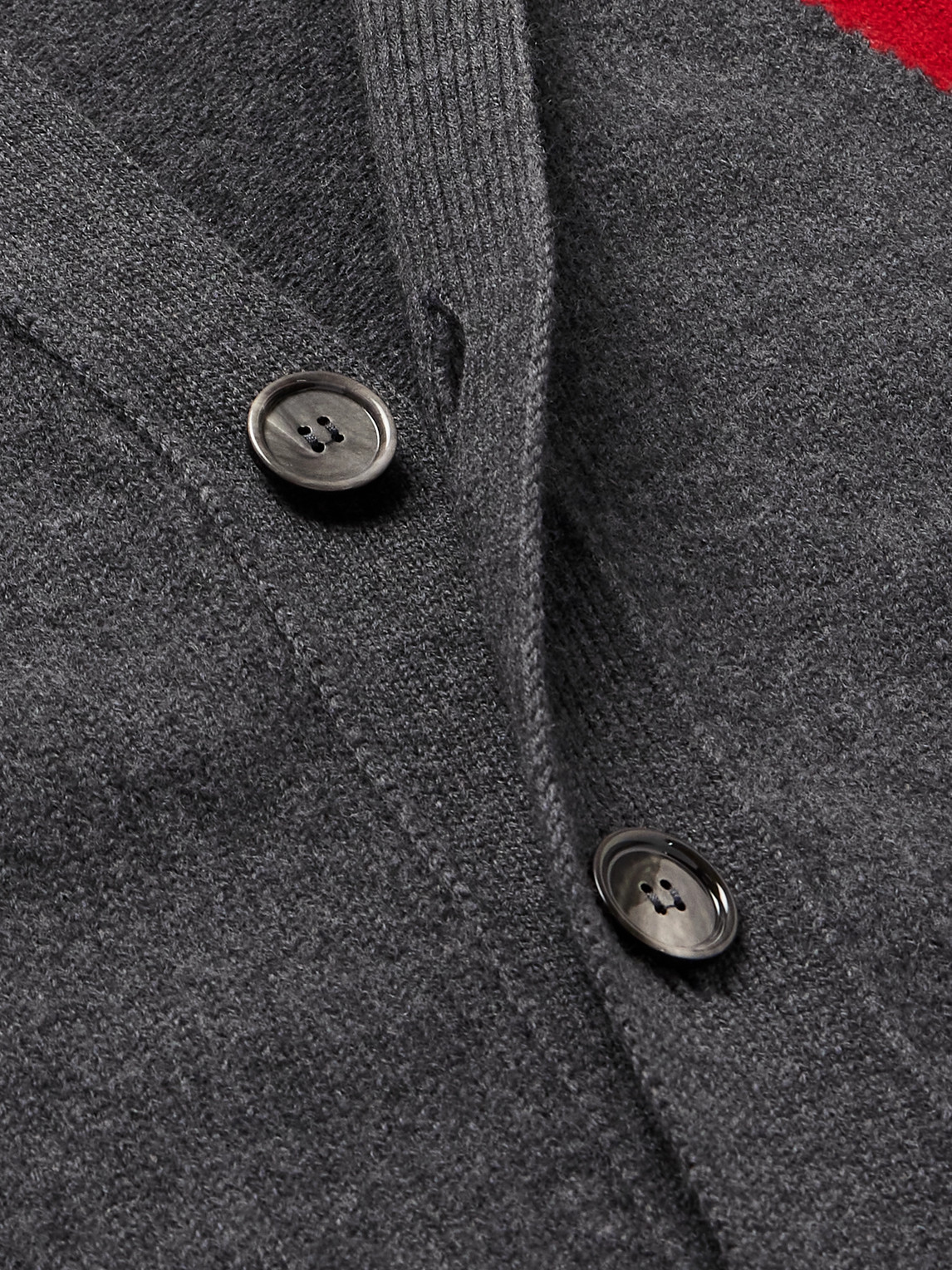 Shop Ami Alexandre Mattiussi Logo-intarsia Merino Wool Cardigan In Gray