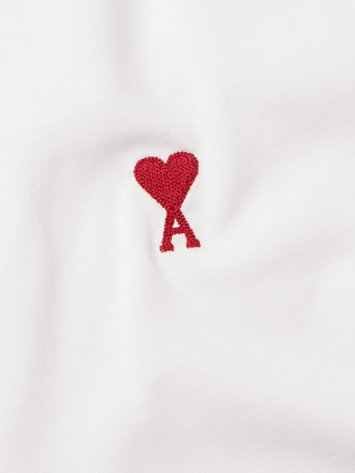 Shop Ami Alexandre Mattiussi Logo-embroidered Organic Cotton-jersey T-shirt In White