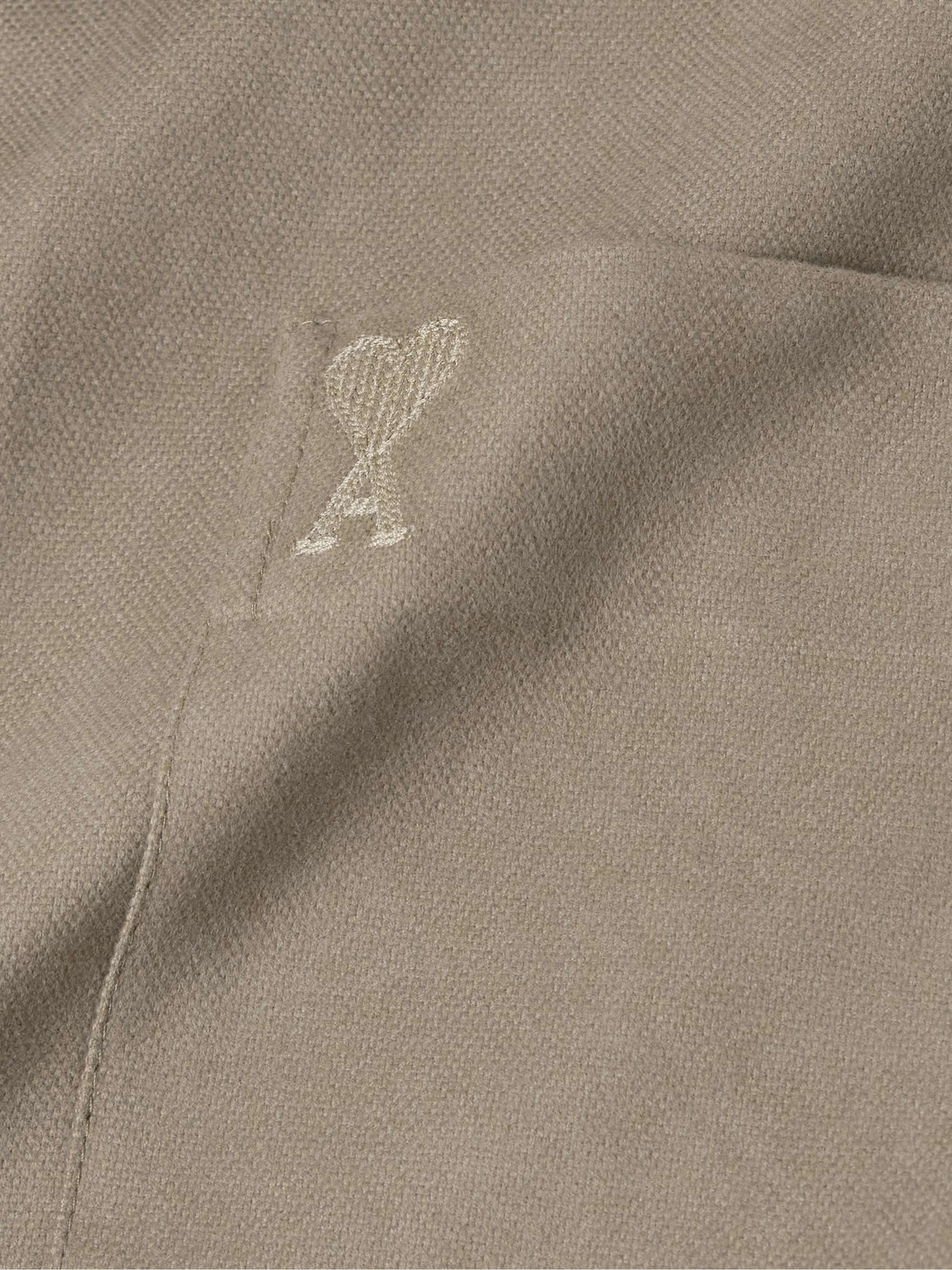 AMI PARIS Logo-Embroidered Cotton Oxford Shirt for Men | MR PORTER