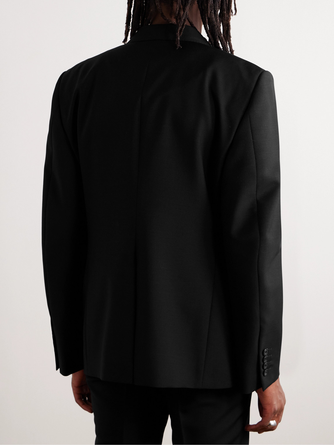 Shop Alexander Mcqueen Wool And Mohair-blend Suit Jacket In Black