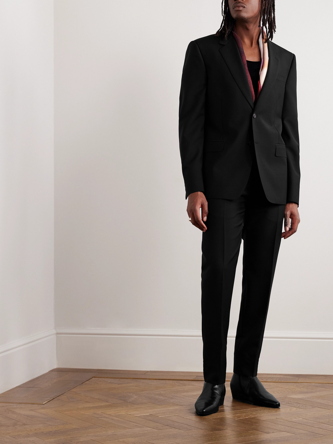 Shop Alexander Mcqueen Wool And Mohair-blend Suit Jacket In Black