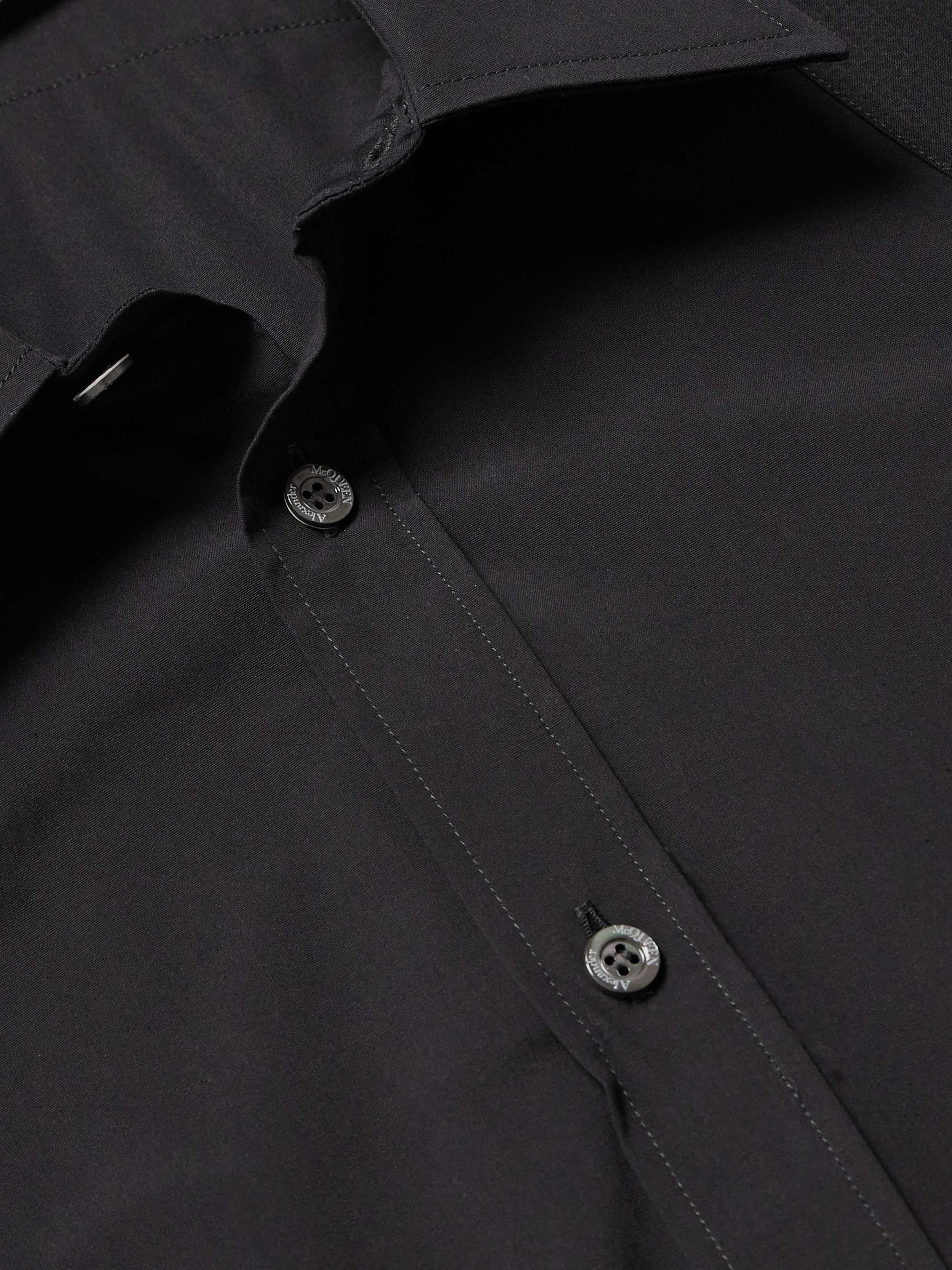 ALEXANDER MCQUEEN Harness-Detailed Cotton-Blend Poplin Shirt for Men ...