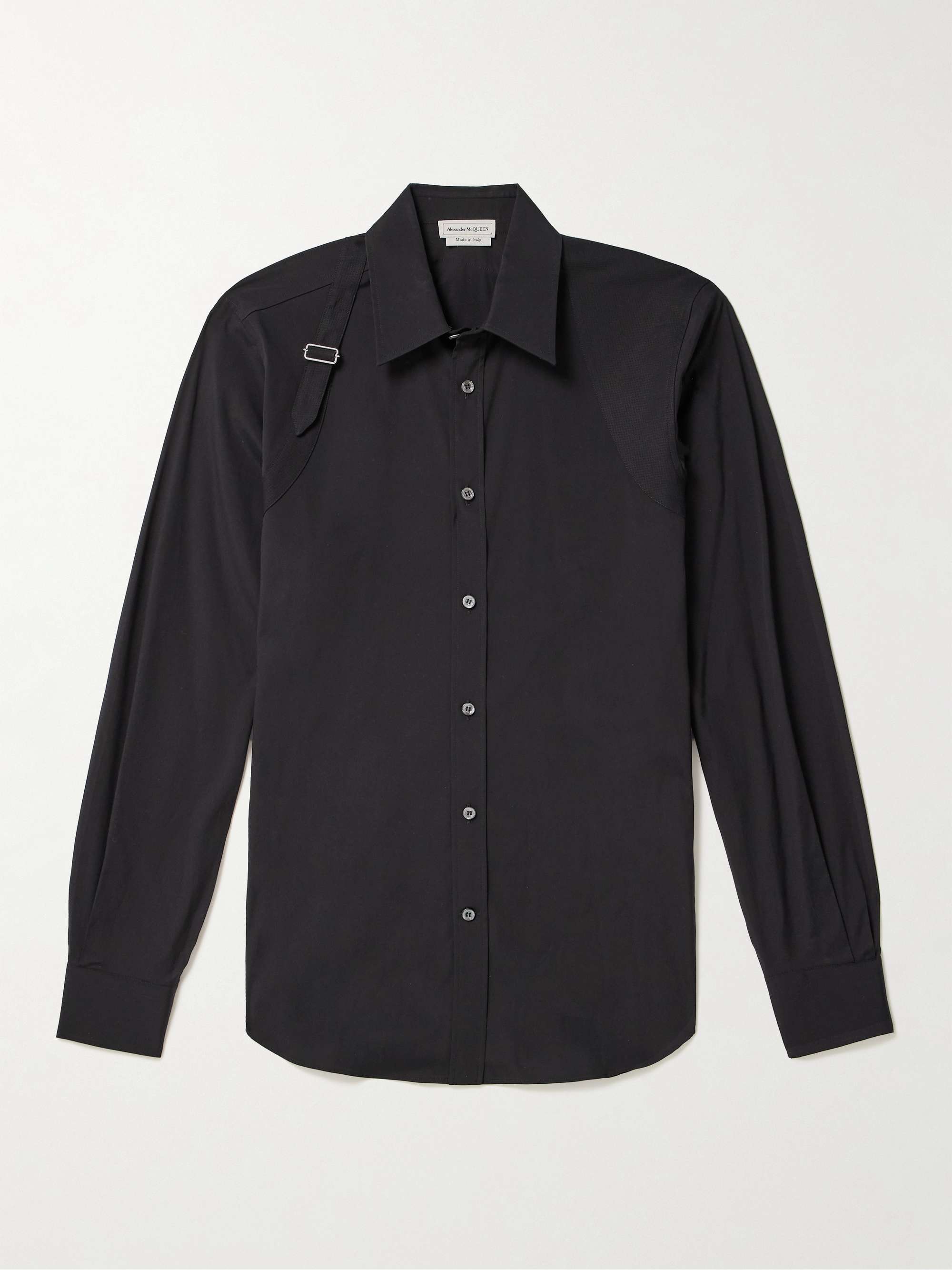ALEXANDER MCQUEEN Harness Detailed Cotton Blend Poplin Shirt for