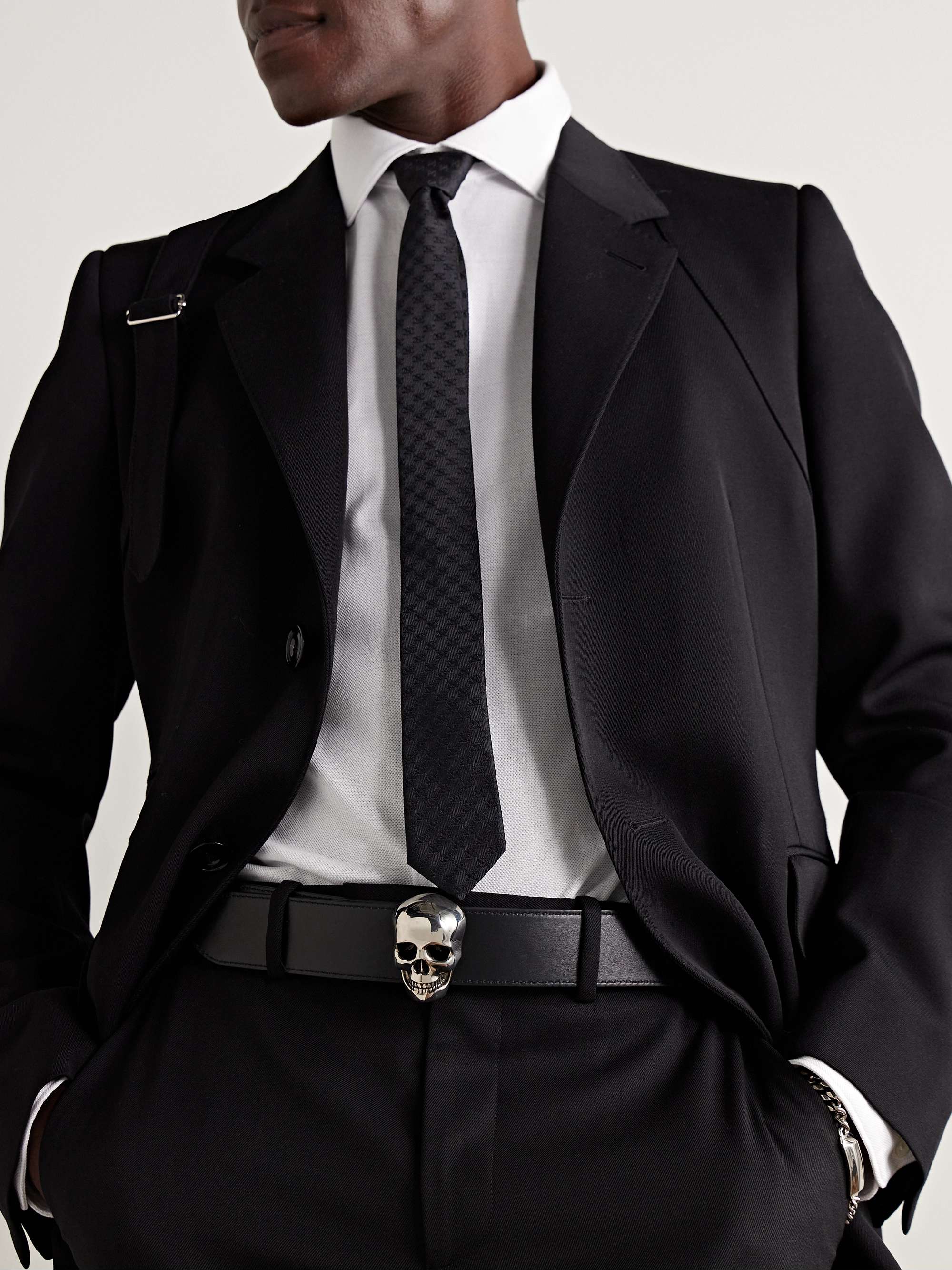 ALEXANDER MCQUEEN 4cm Reversible Leather Belt for Men | MR PORTER