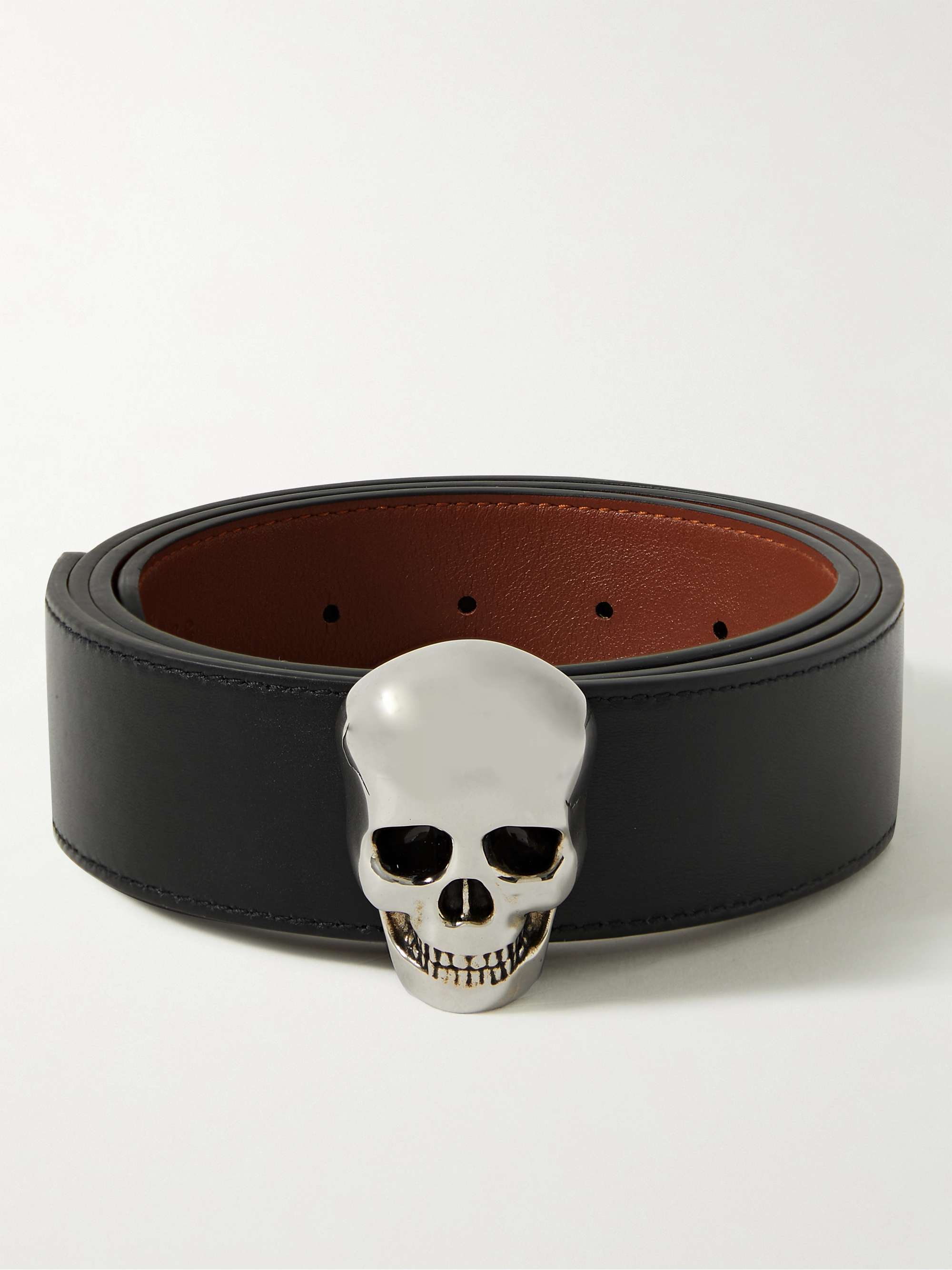 ALEXANDER MCQUEEN 4cm Reversible Leather Belt for Men | MR PORTER