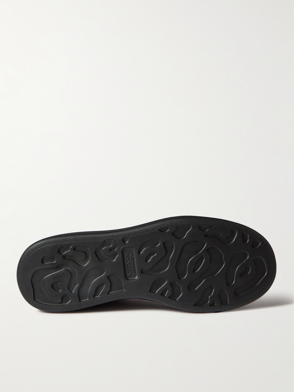 Alexander Mcqueen Men Black Sneakers With Logo Lettering On The Rear And Oversize Rubber Sole In Lea In Black