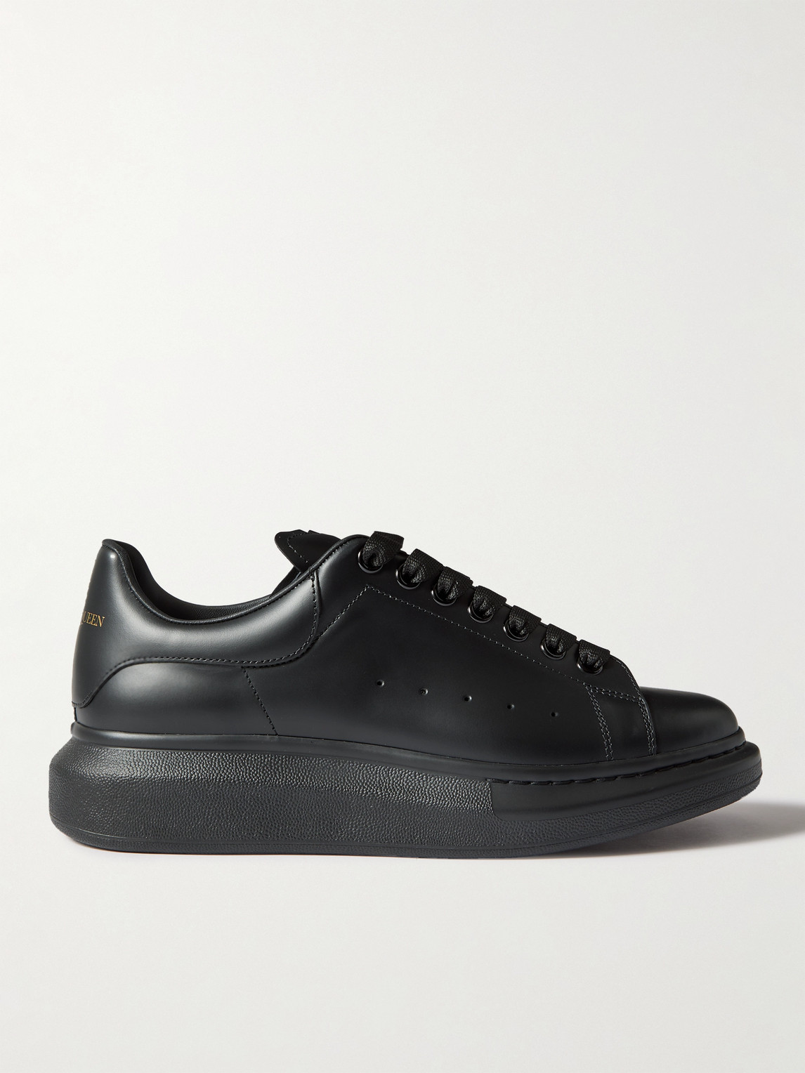 Alexander Mcqueen Men Black Oversize Sneakers With Logo Lettering On The Heel In Leather Man