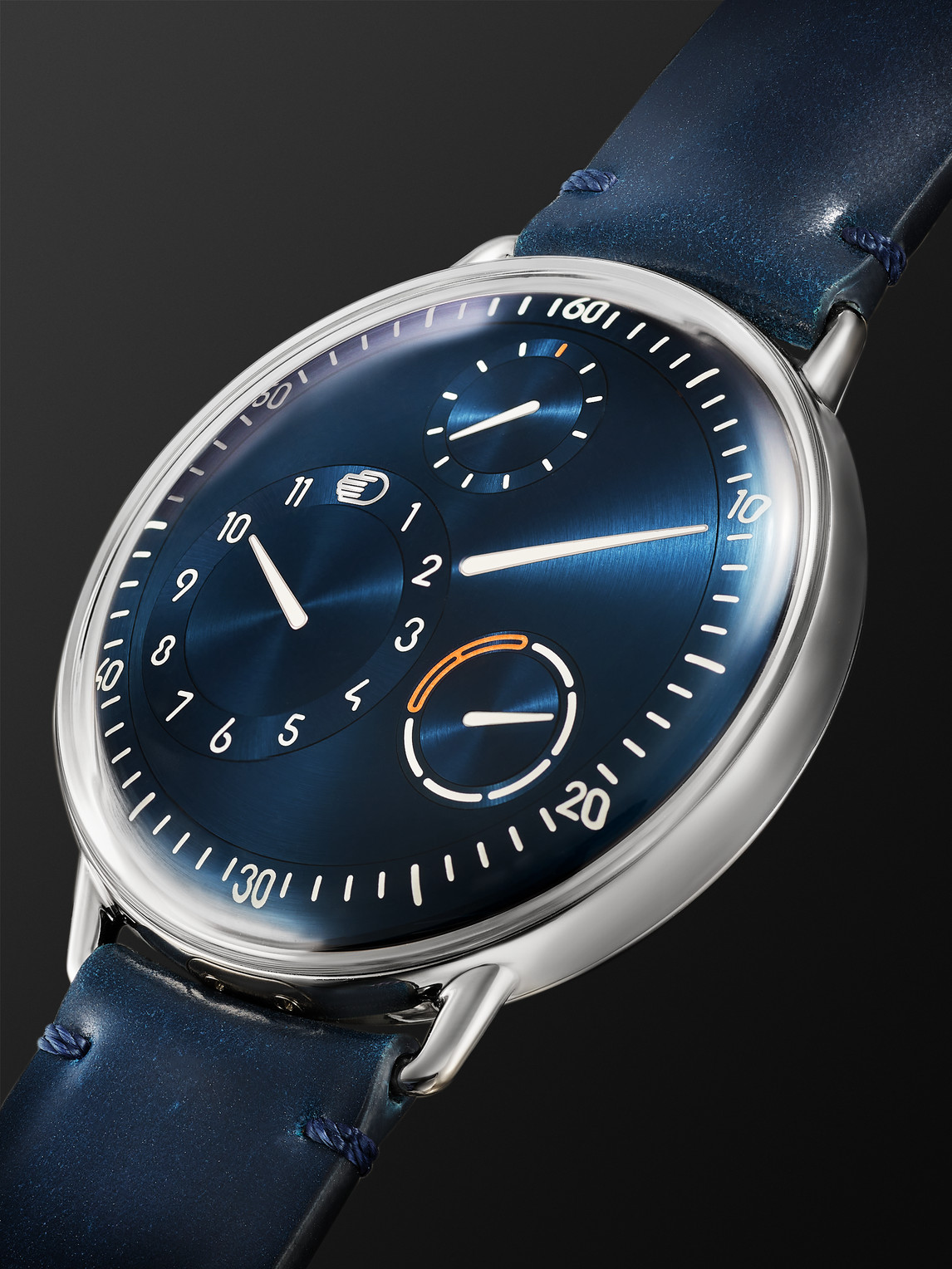 Shop Ressence Type 1 Automatic 42.7mm Titanium And Leather Watch, Ref. No. Type 1° N In Blue