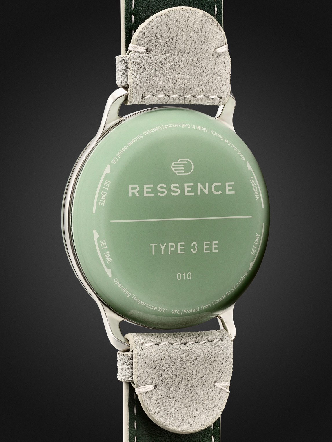 Shop Ressence Type 3 Automatic 44mm Titanium And Alcantara Watch, Ref. No. Type 3 In Green