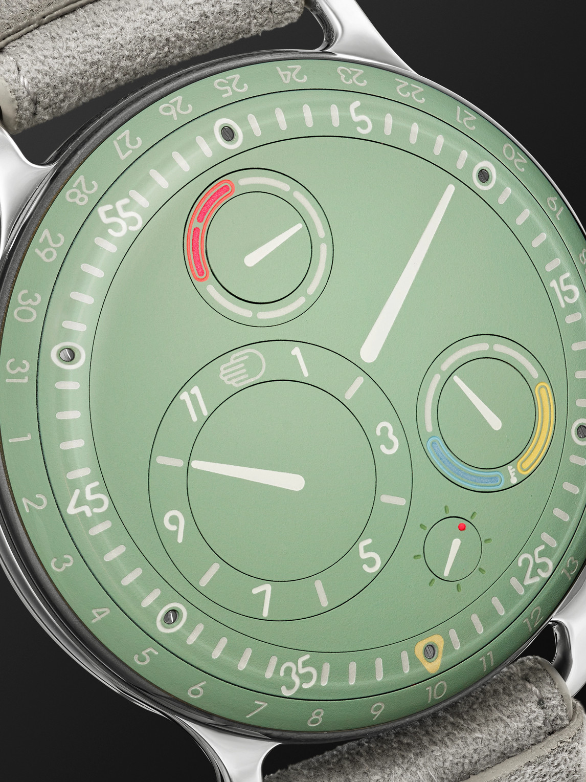 Shop Ressence Type 3 Automatic 44mm Titanium And Alcantara Watch, Ref. No. Type 3 In Green