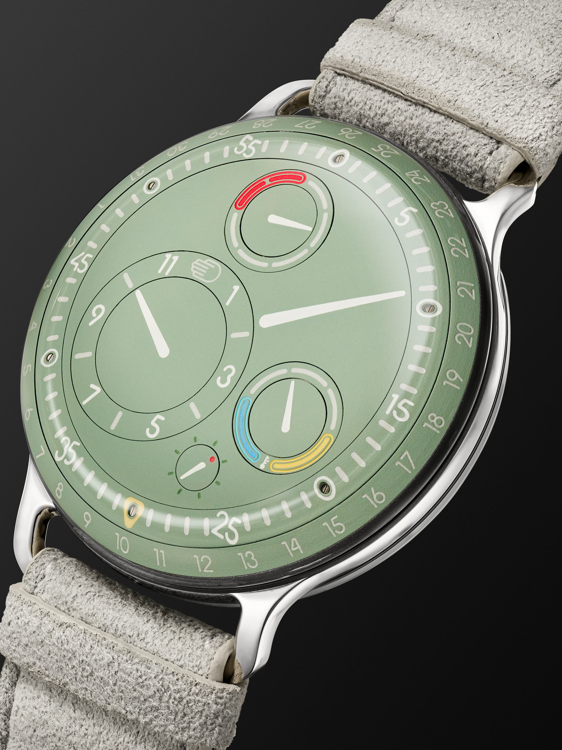 Shop Ressence Type 3 Automatic 44mm Titanium And Alcantara Watch, Ref. No. Type 3 In Green