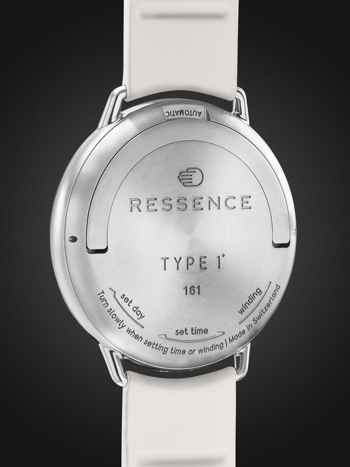 Shop Ressence Type 1° Round Mechanical 42mm Titanium And Rubber Watch In Silver