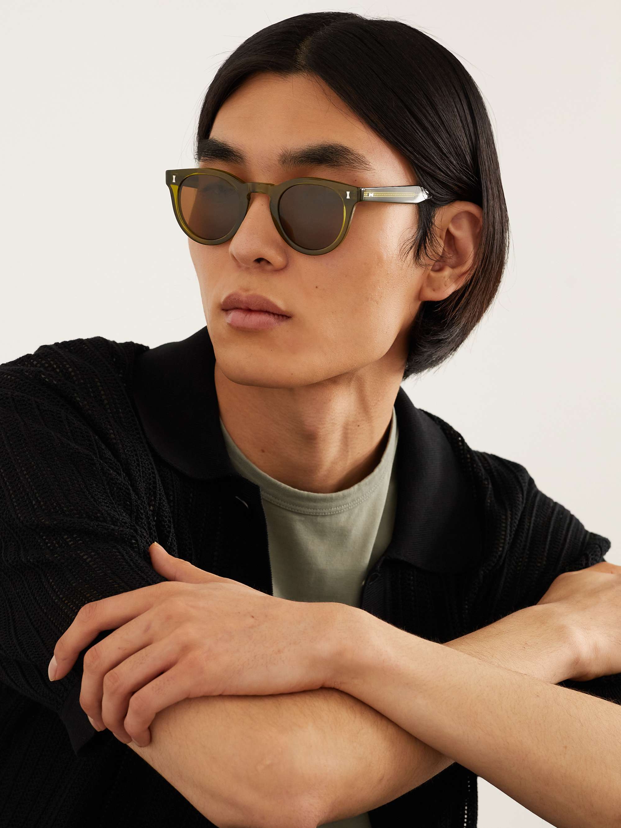 MR P. + Cubitts Herbrand Round-Frame Tortoiseshell Acetate Sunglasses