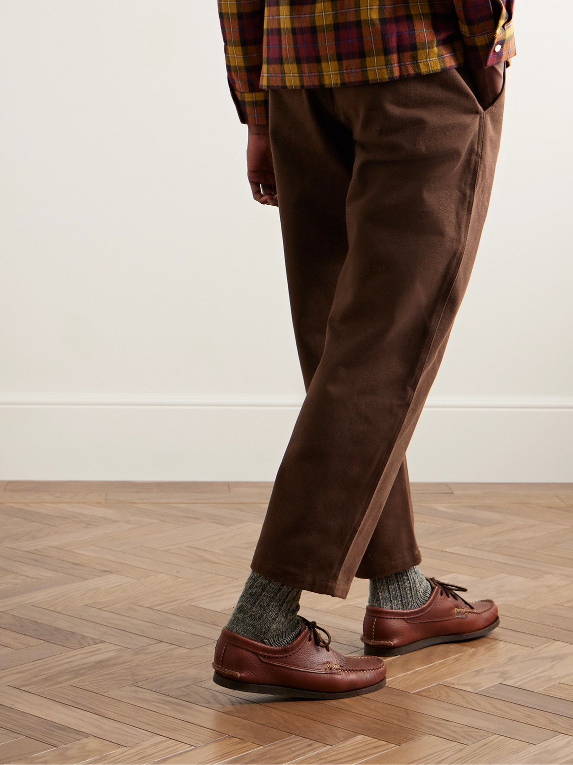 Balloon Tapered Cotton-Drill Trousers