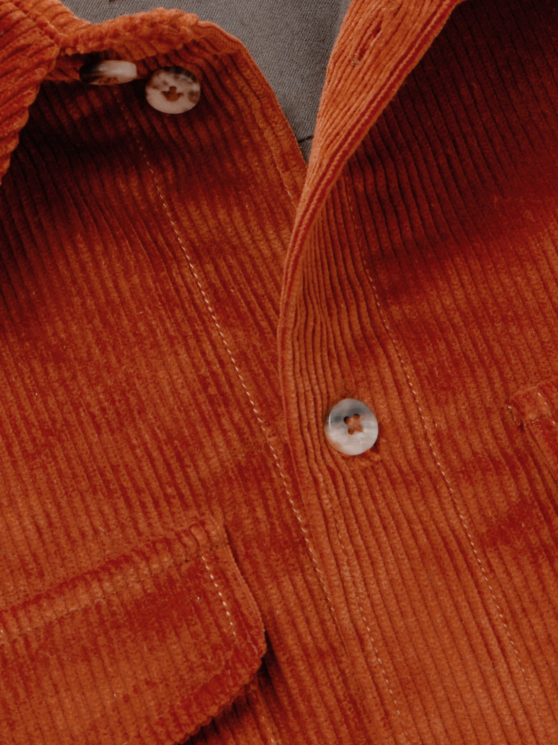 Shop De Bonne Facture Cotton-corduroy Overshirt In Orange