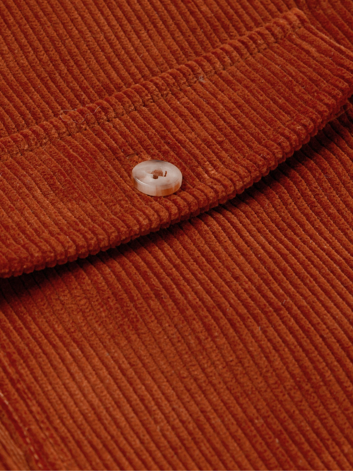 Shop De Bonne Facture Cotton-corduroy Overshirt In Orange