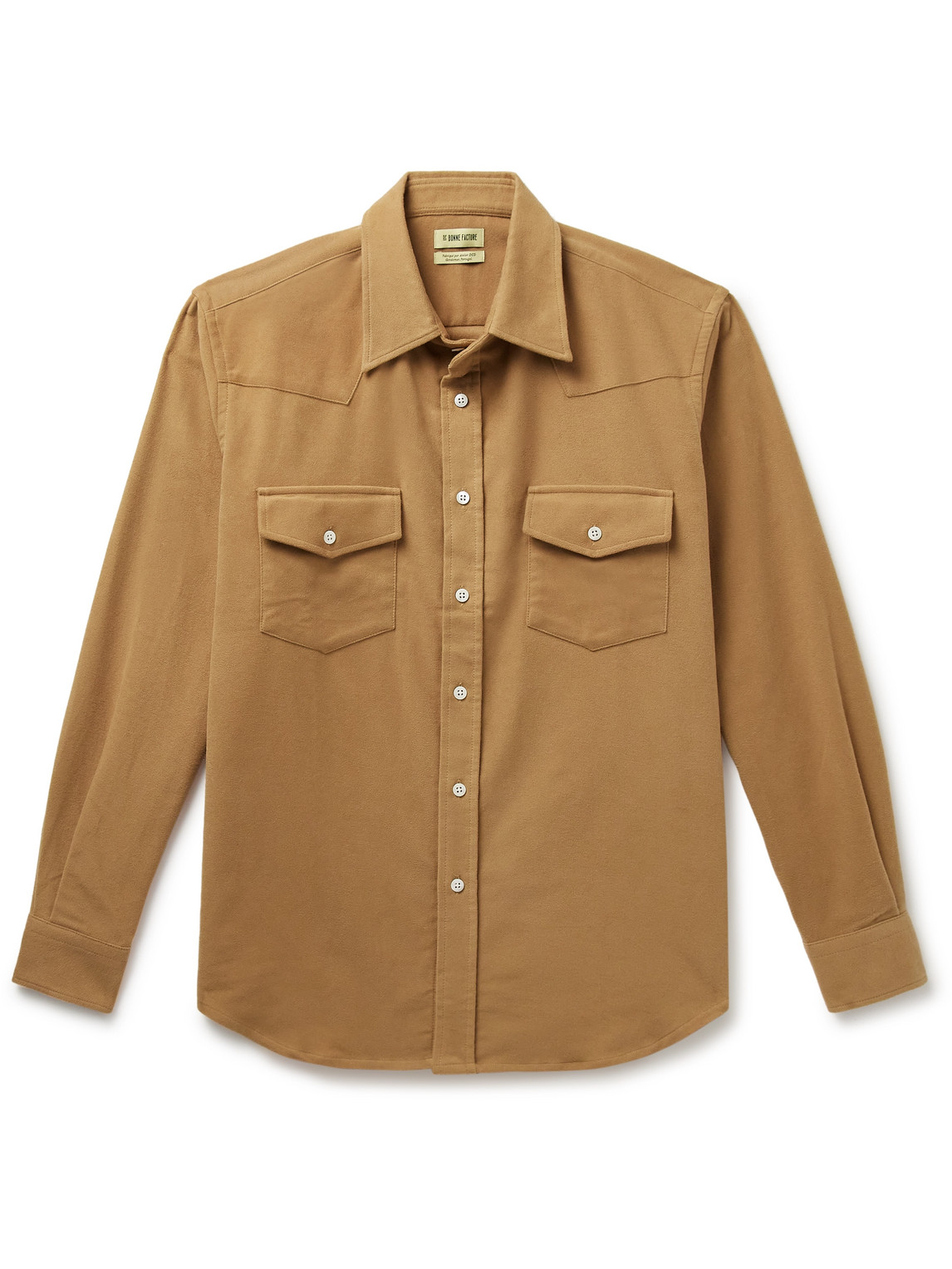 De Bonne Facture Camargue Cotton-moleskin Shirt In Brown
