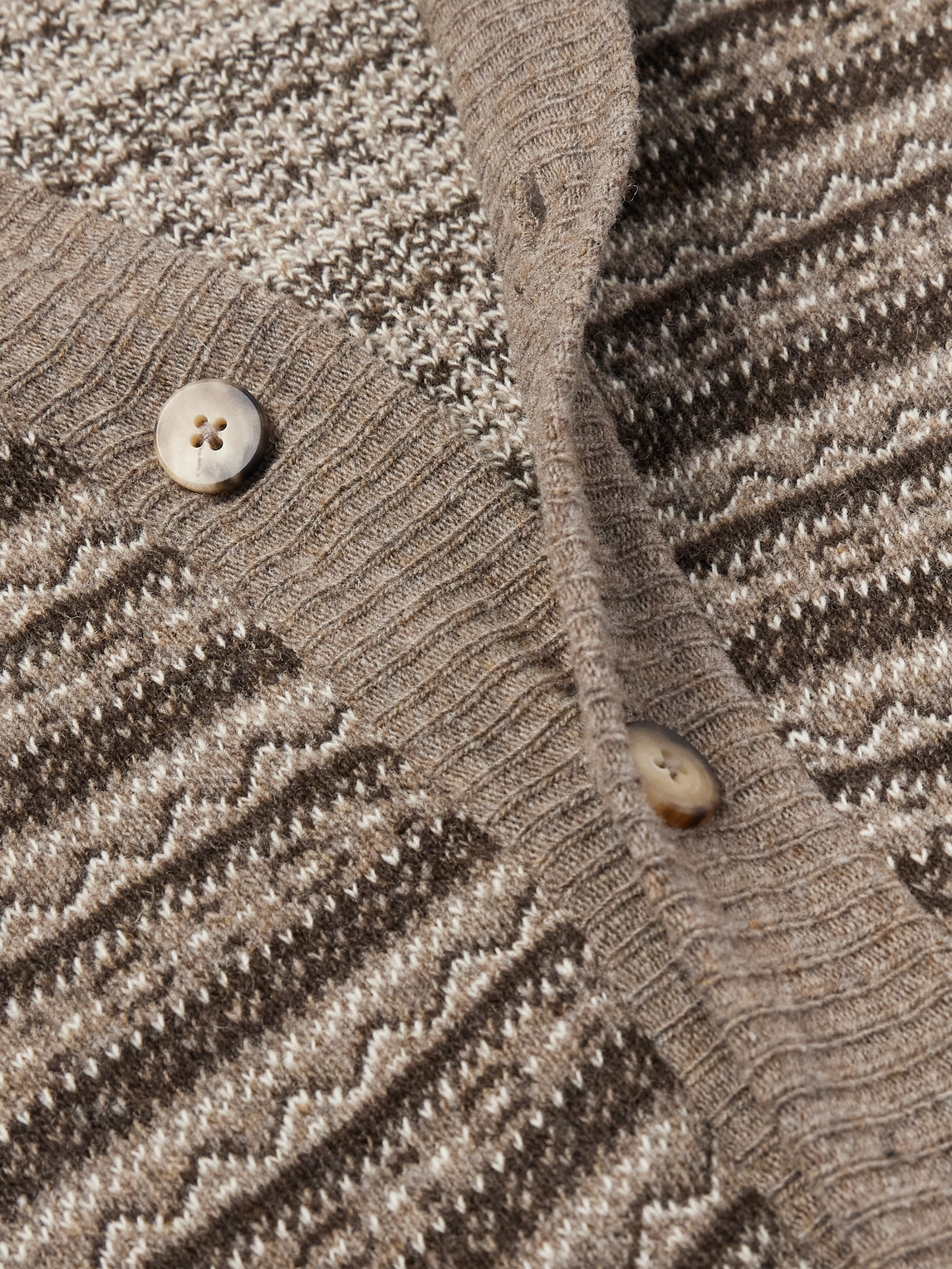 Shop De Bonne Facture Striped Wool Cardigan In Brown