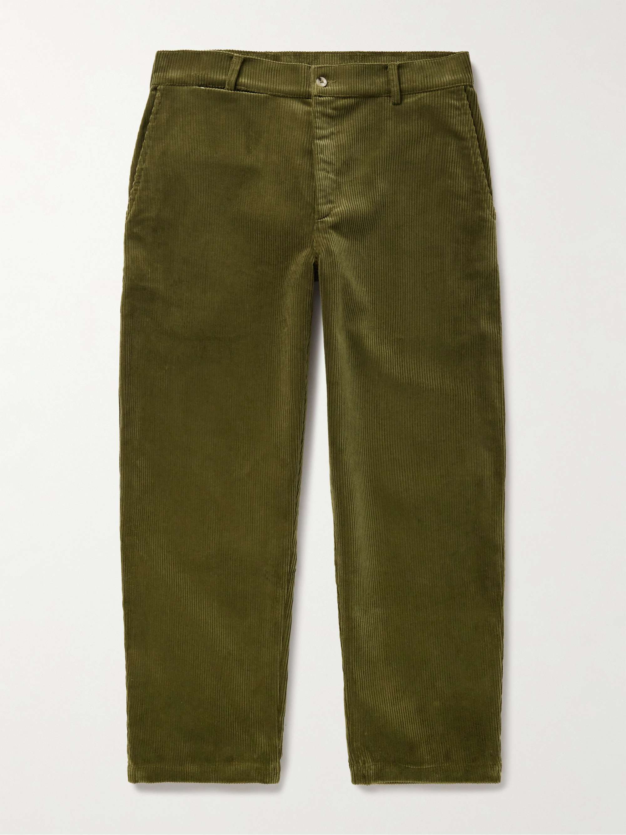 Balloon Straight-Leg Cotton-Corduroy Trousers