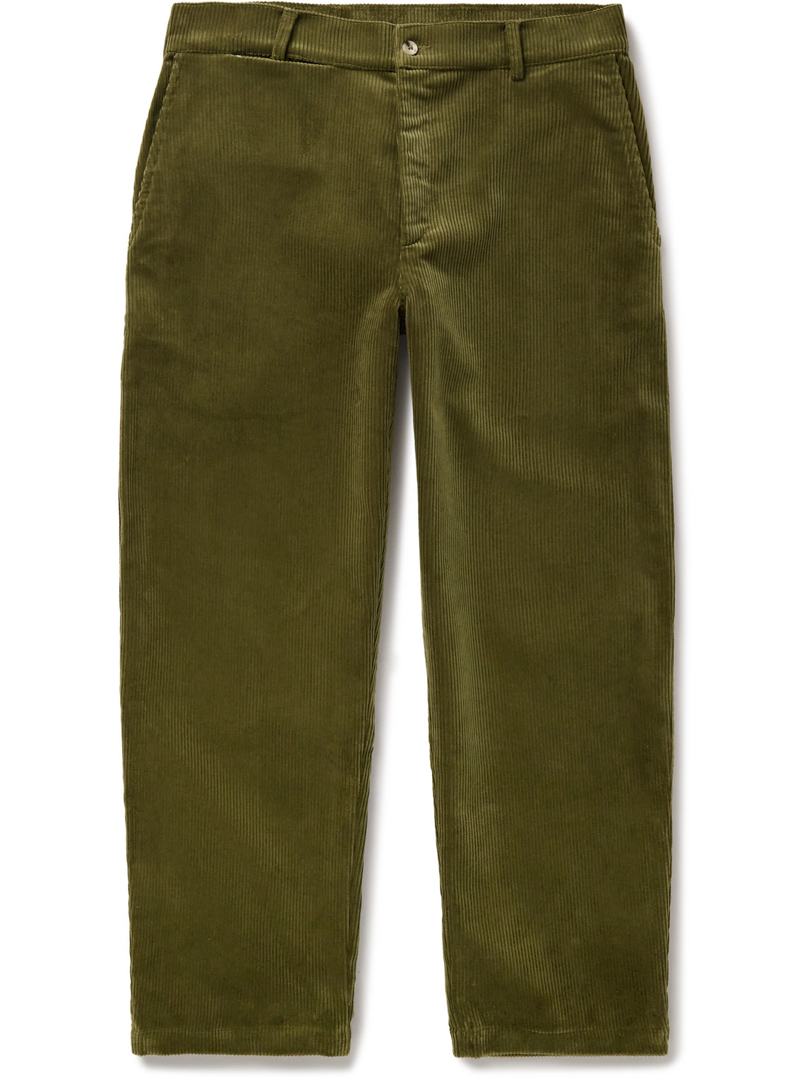 De Bonne Facture Balloon Straight-leg Cotton-corduroy Trousers In Green