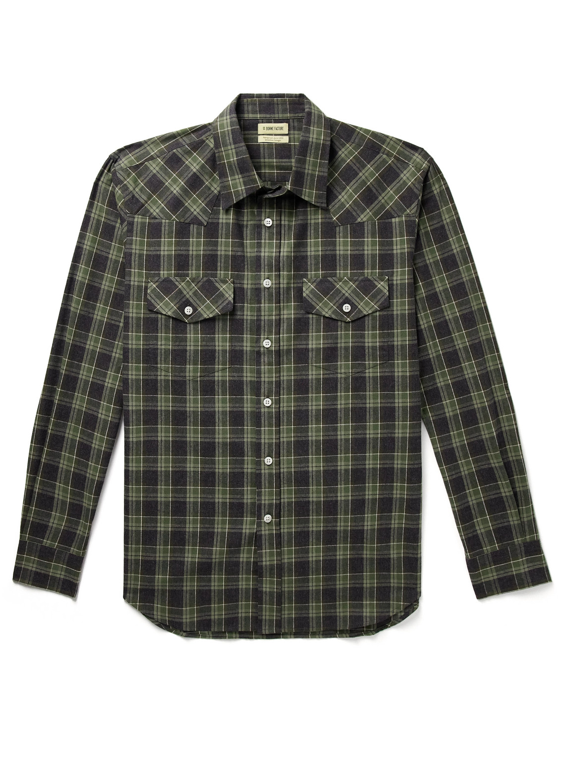 Camargue Checked Brushed Cotton-Flannel Shirt