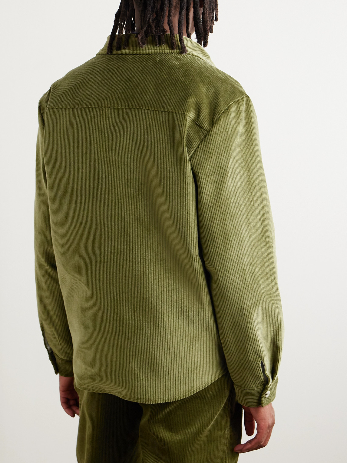 Shop De Bonne Facture Cotton-corduroy Overshirt In Green