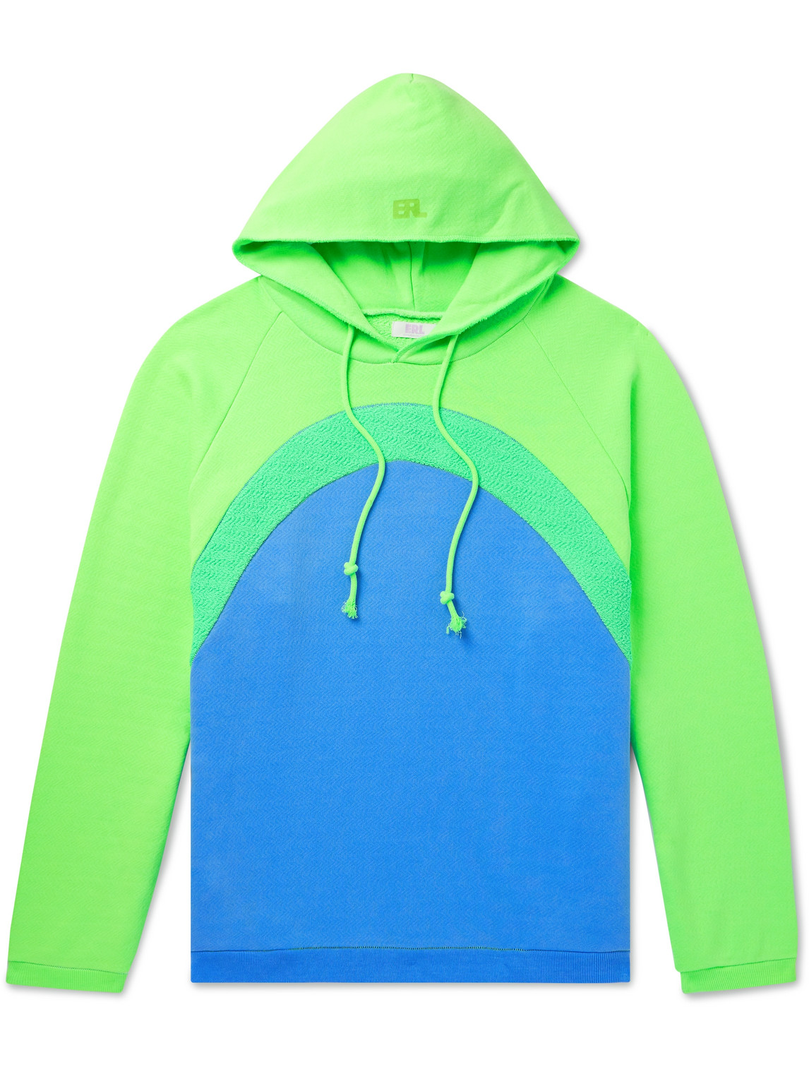 ERL Bouclé-Trimmed Cotton-Jersey Hoodie