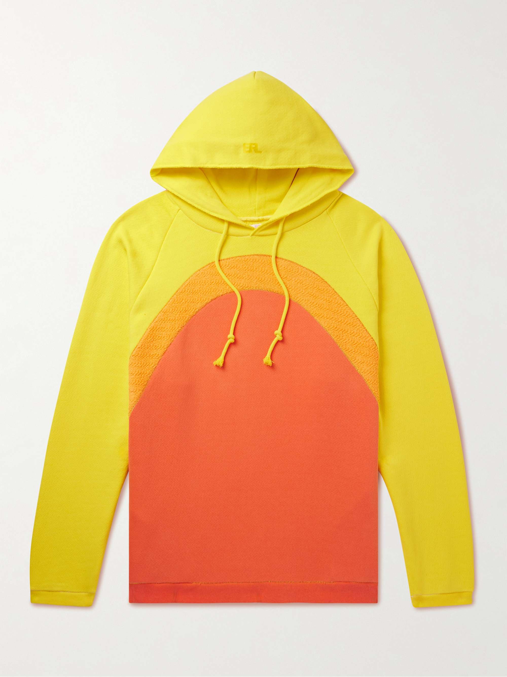 ERL Boucl Trimmed Cotton Jersey Hoodie for Men MR PORTER