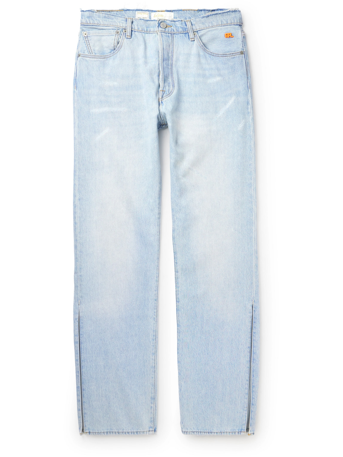 Levi's Straight-Leg Distressed Logo-Embroidered Jeans