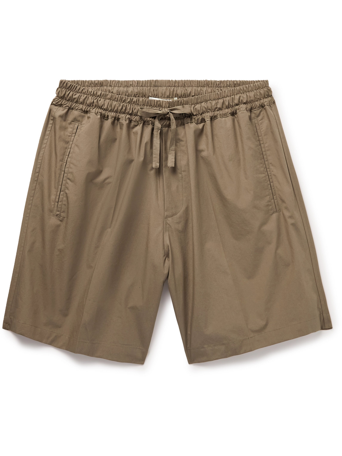 UMIT BENAN B - Wide-Leg Cotton-Poplin Shorts - Men - Brown - IT 48